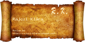 Rajczi Klára névjegykártya